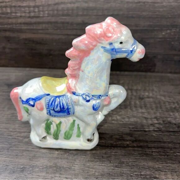 Vintage Hand Painted Metallic Porcelain Unicorn Figurine - Picture 5 of 9